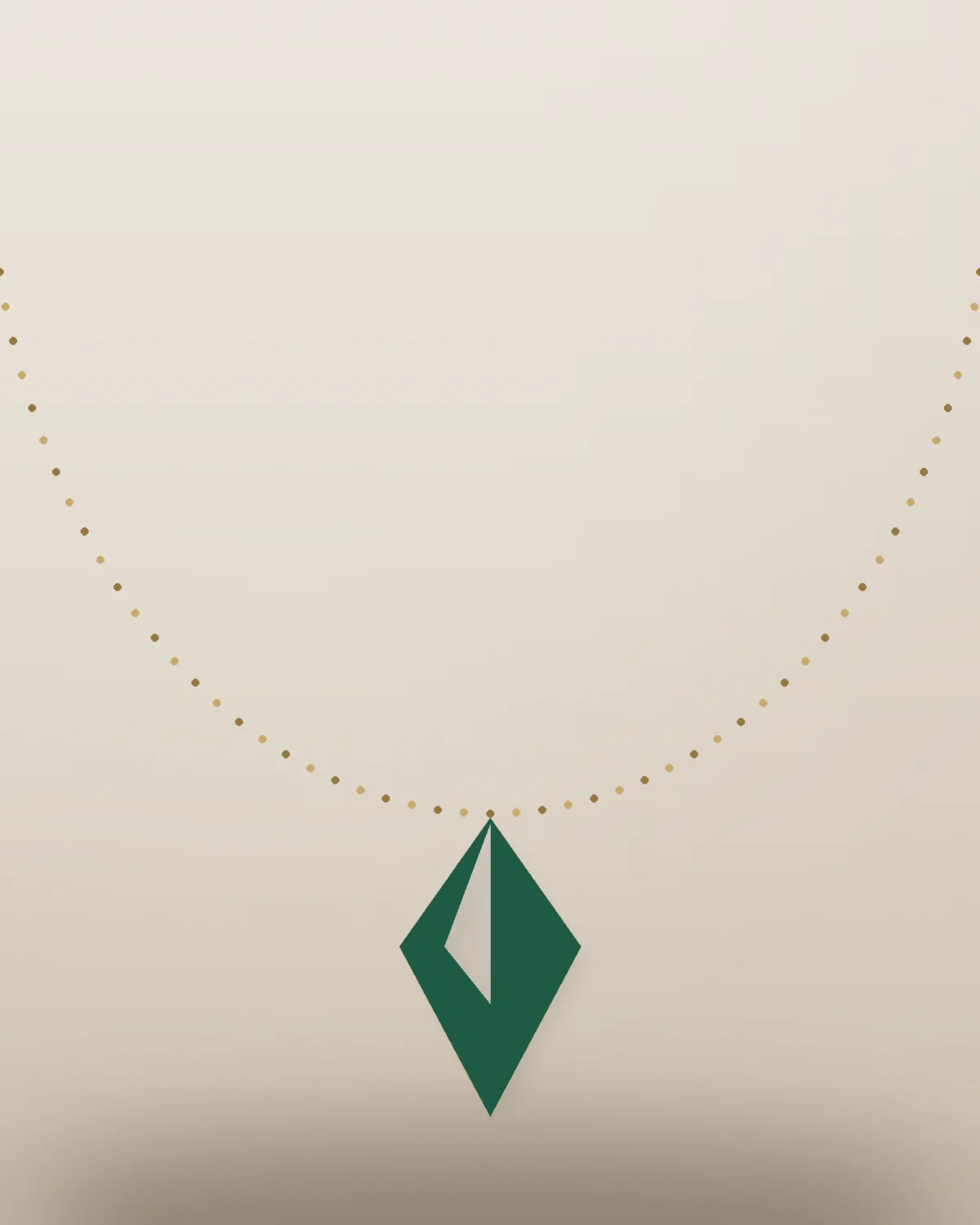 Emerald-Tone Layered Necklace — detail