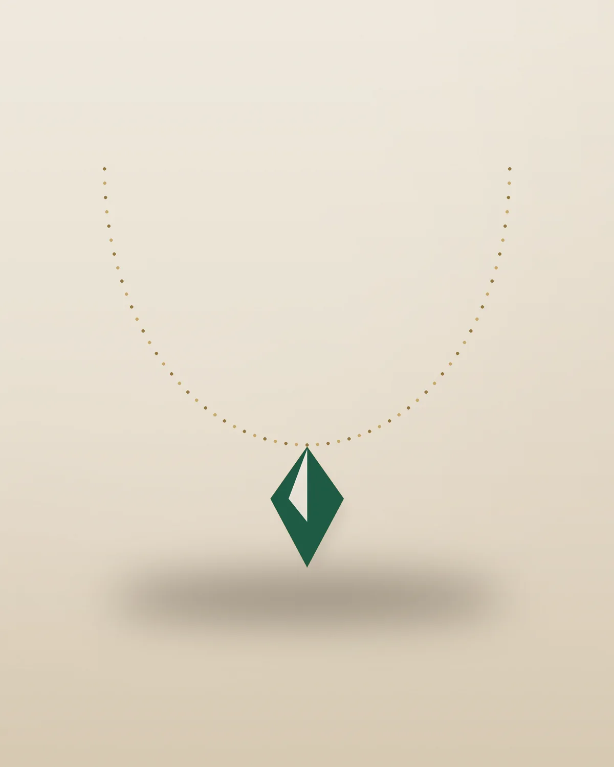Emerald-Tone Layered Necklace in Gold