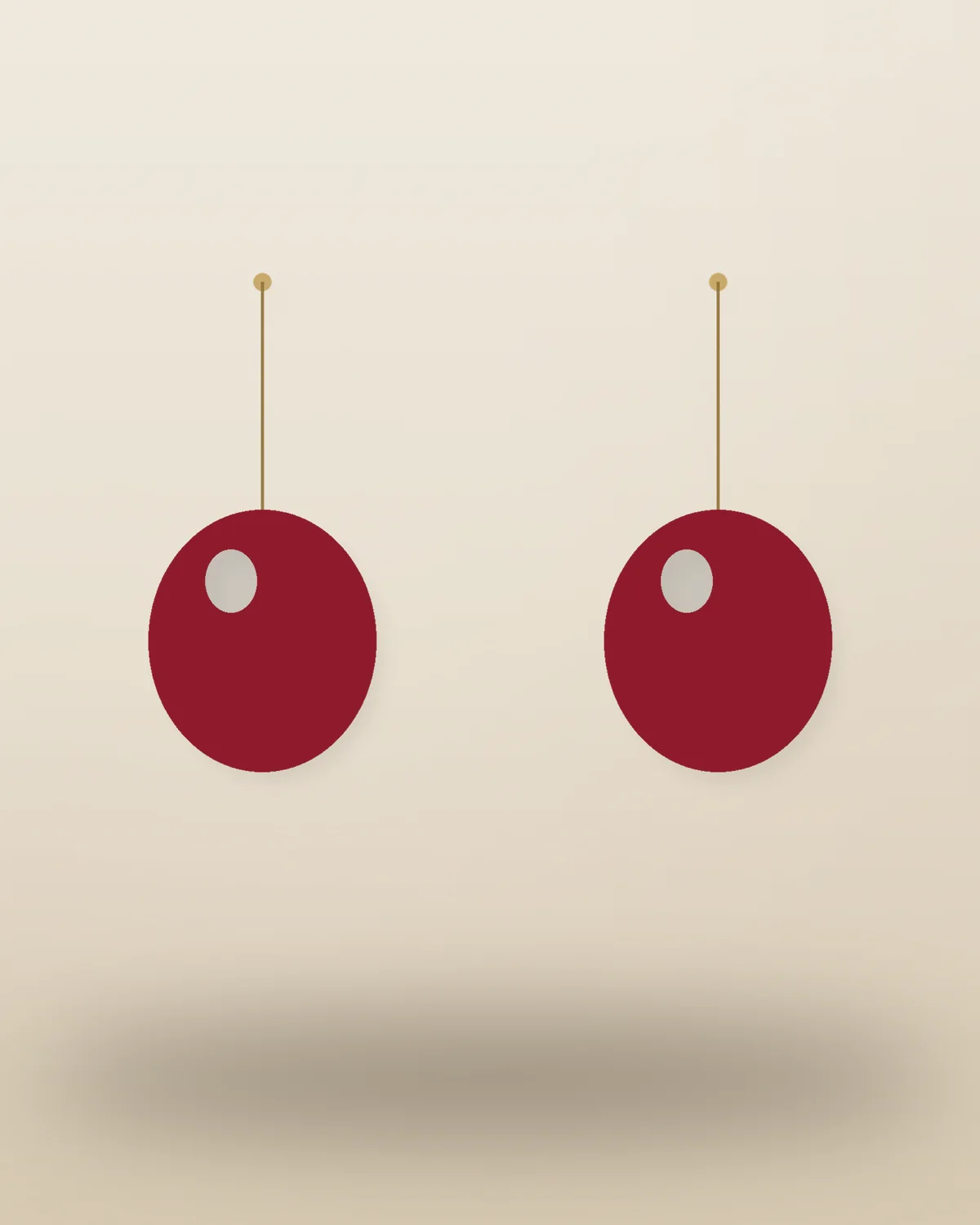Ruby-Tone Chandelier Earrings — detail